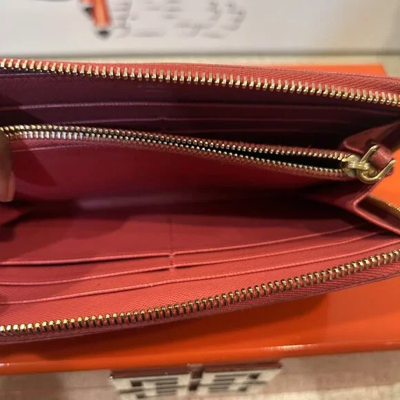 Prada Saffiano Leather Zip Around Long Wallet - Picture 7 of 10